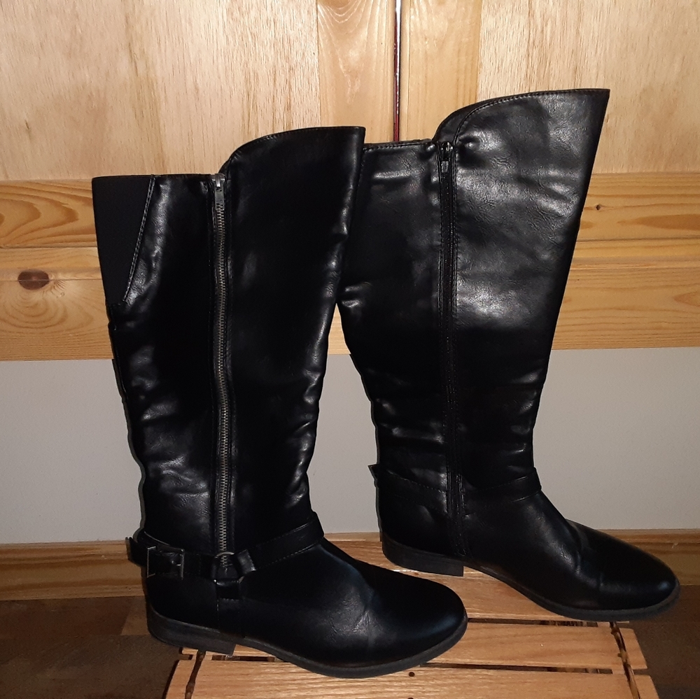 Austin black fashion riding boots size 10W